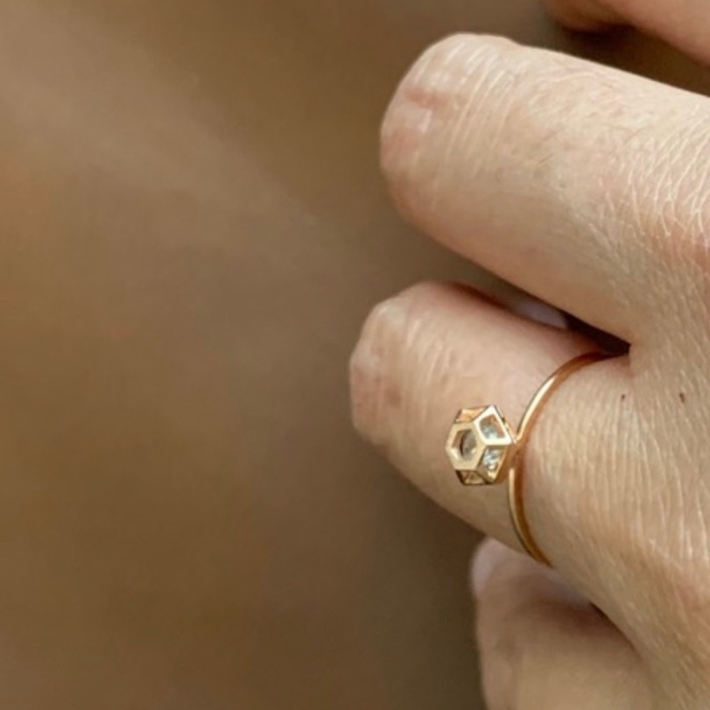 Wanderlust + Co Treasure Box Ring size 7 rose gold